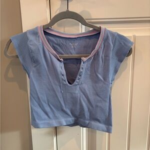 Urban Outfitters blue and Pink Ribbed Top
